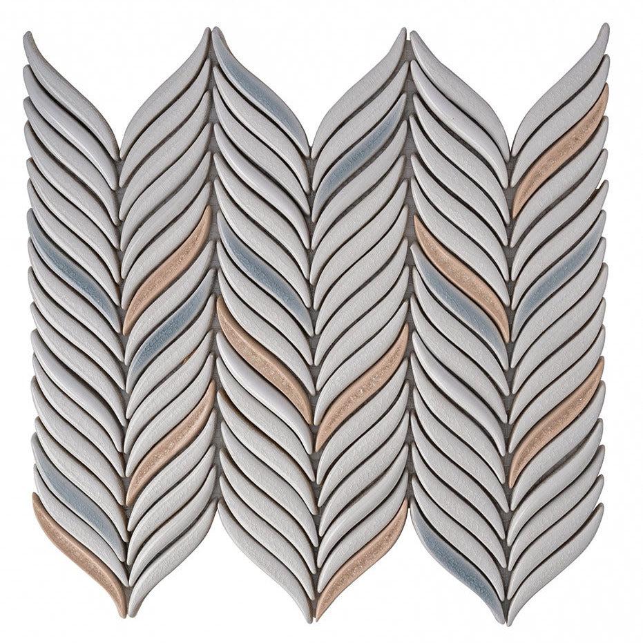 Chateau White Sprig Ceramic Mosaic Tile Sample