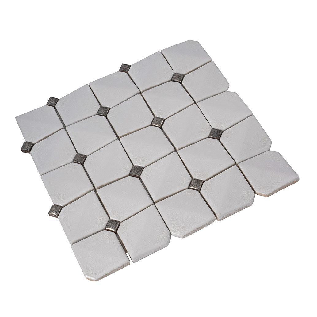 Chateau White Square Ceramic Mosaic Tile | Tile Club