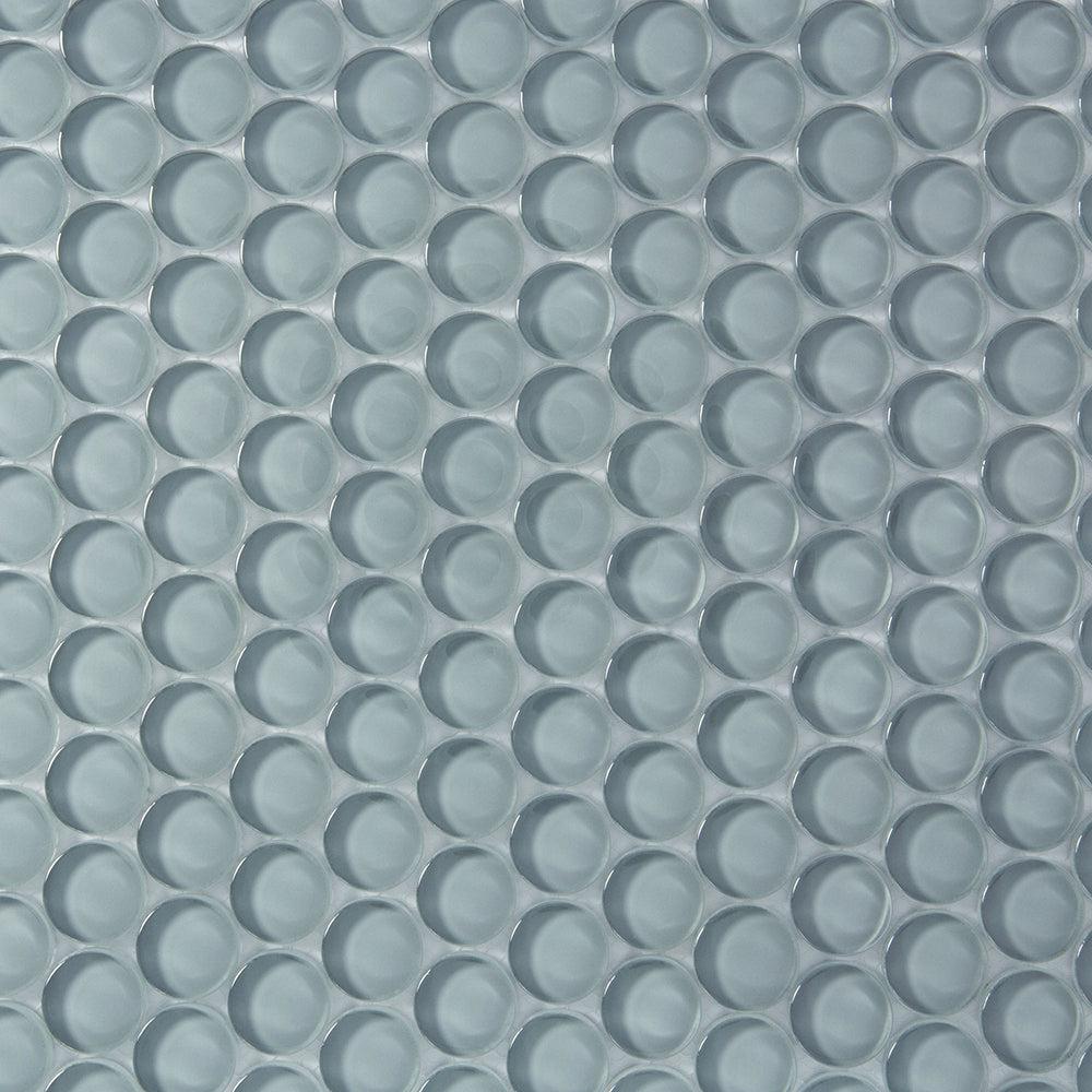 Chic Gray Penny Round Glass Tile | Tile Club