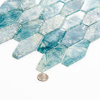 Coastal Dreams Elongated Hex Glass Mosaic Tile | Tile Club