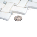 Curved Basket Weave Eastern White Marble Mosaic Tile | Tile Club