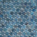 Denim Glass Round Penny Mosaic Tile | Tile Club