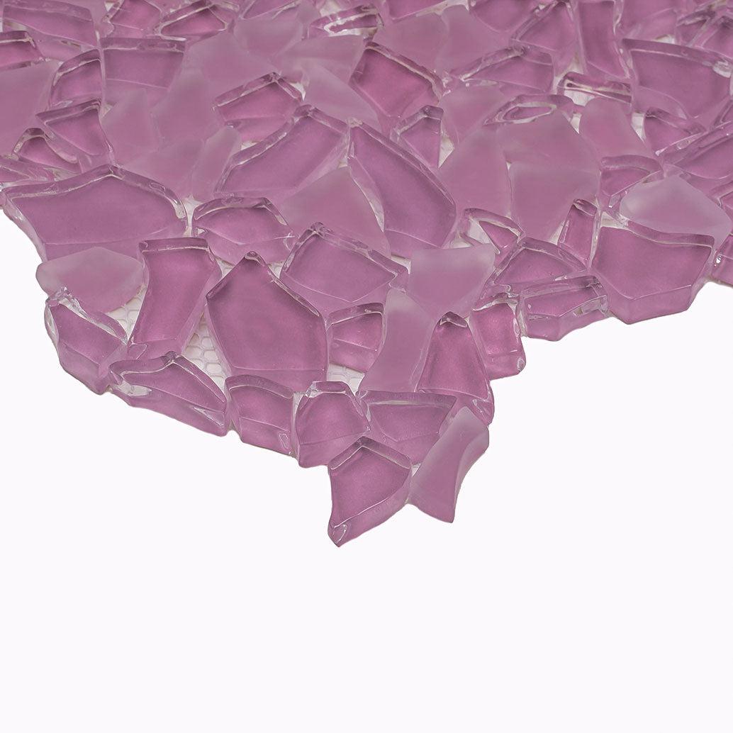 Diamond Mauve Rose Glass Pebble Mosaic Tile | Tile Club