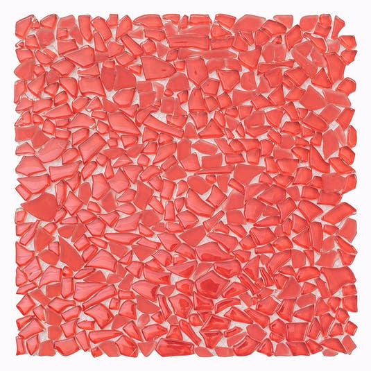 Diamond Red Glass Pebble Mosaic Tile