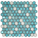 Emerald Hexagon Glass Mosaic Tile