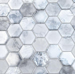 Frozen Dreams Hexagon Glass Mosaic Tile