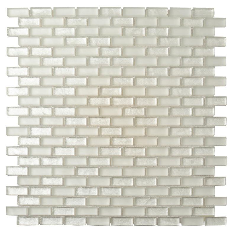 Glacial White Glass Brick Tile Sample