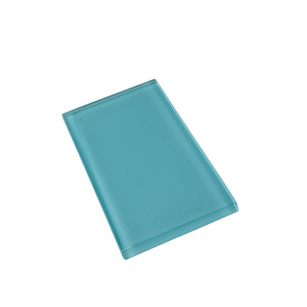 Glacier Aqua 3X6 Polished Glass Subway Tile | Tile Club