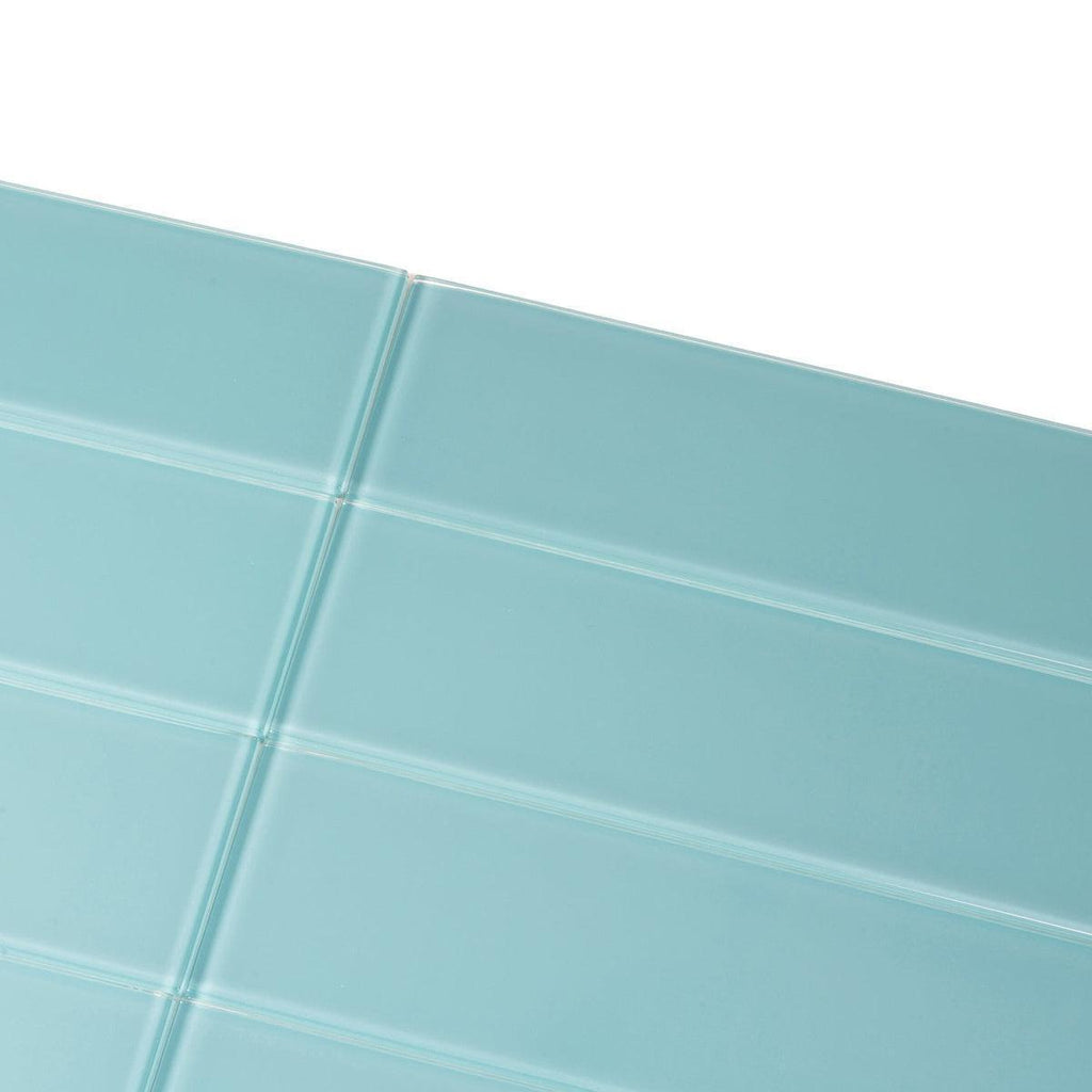 Glacier Aqua 4X16 Polished Glass Tile | Tile Club