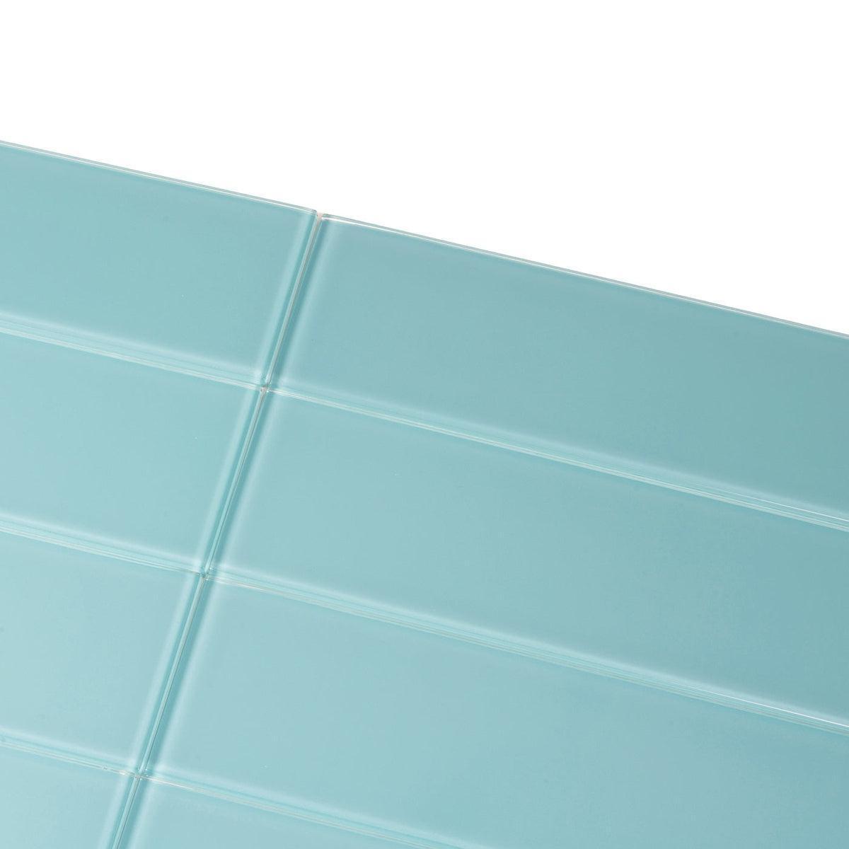 Glacier Aqua 4X16 Polished Glass Tile | Tile Club