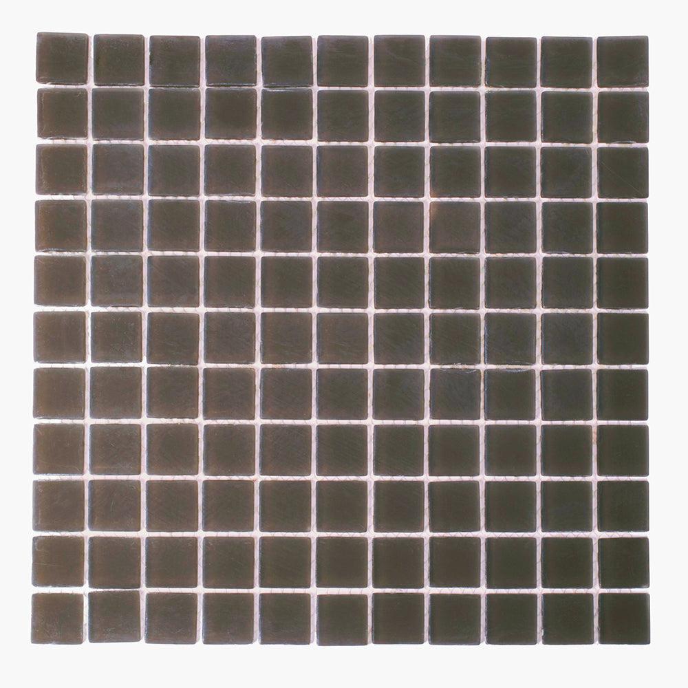 Glacier Ash Gray Frosted Glass Mosaic Tile in 1x1 Squares