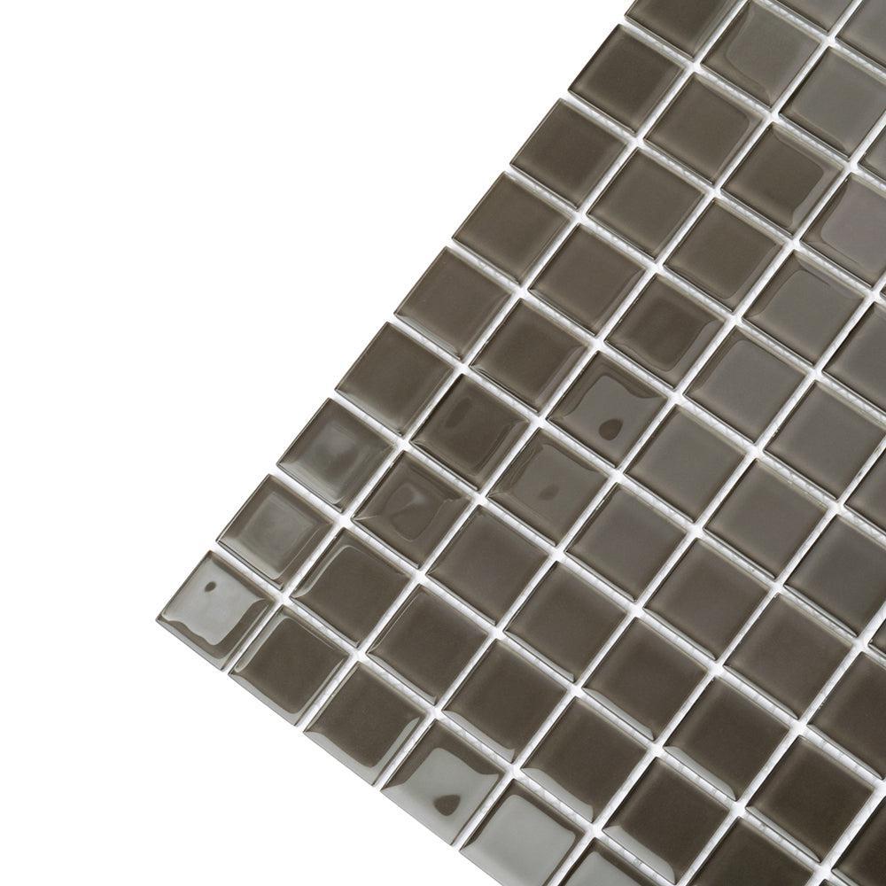 Glacier Ash Gray 1X1 Polished Glass Tile | Tile Club