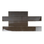 Glacier Ash Gray 3''x12'' Polished Glass Tile | Tile Club