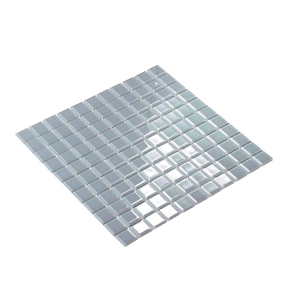 Glacier Aura Gray 1X1 Polished Glass Tile | Tile Club
