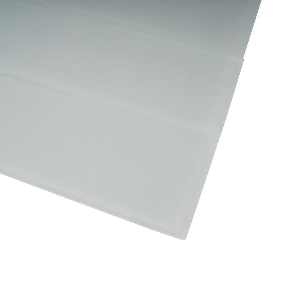 Glacier Aura Gray 3X12 Frosted Glass Tile | Tile Club