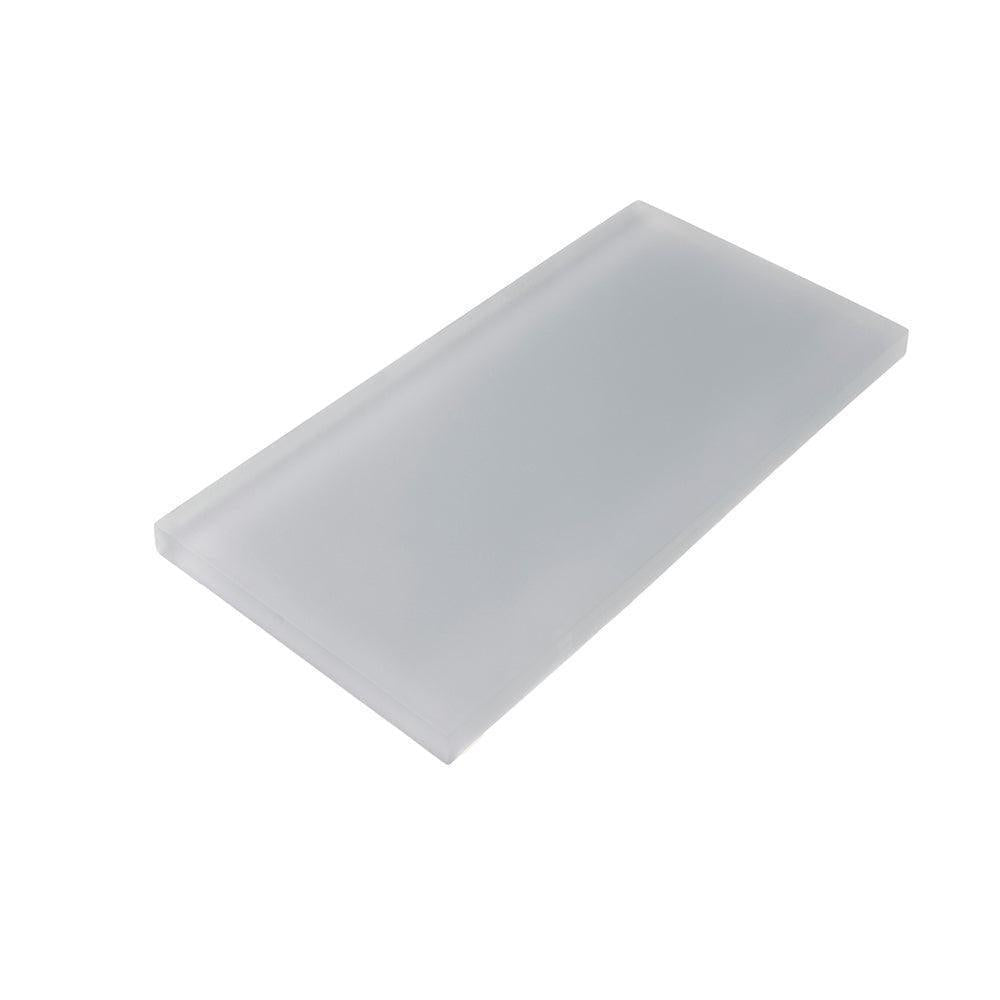 Glacier Aura Gray 3X6 Frosted Glass Subway Tile | Tile Club