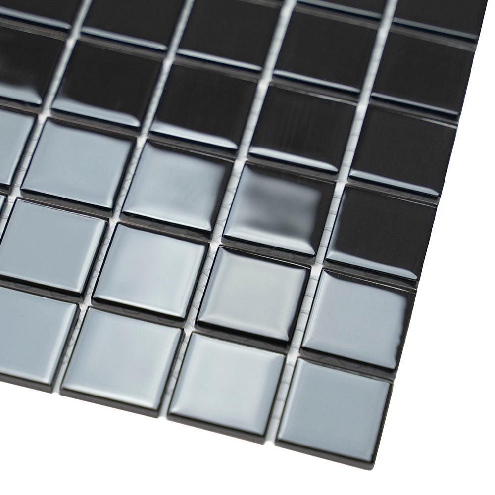Glacier Black 1X1 Polished Glass Tile