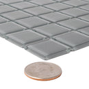 Glacier Dark Gray 1X1 Polished Glass Tile Sample | Tile Club