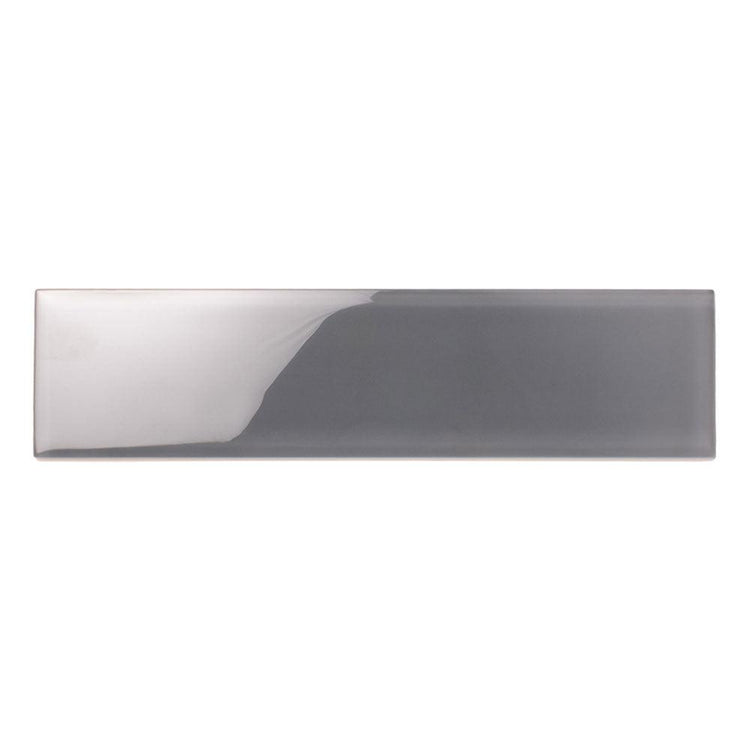 Glacier Dark Gray 3"x12" Polished Glass Tile Sample