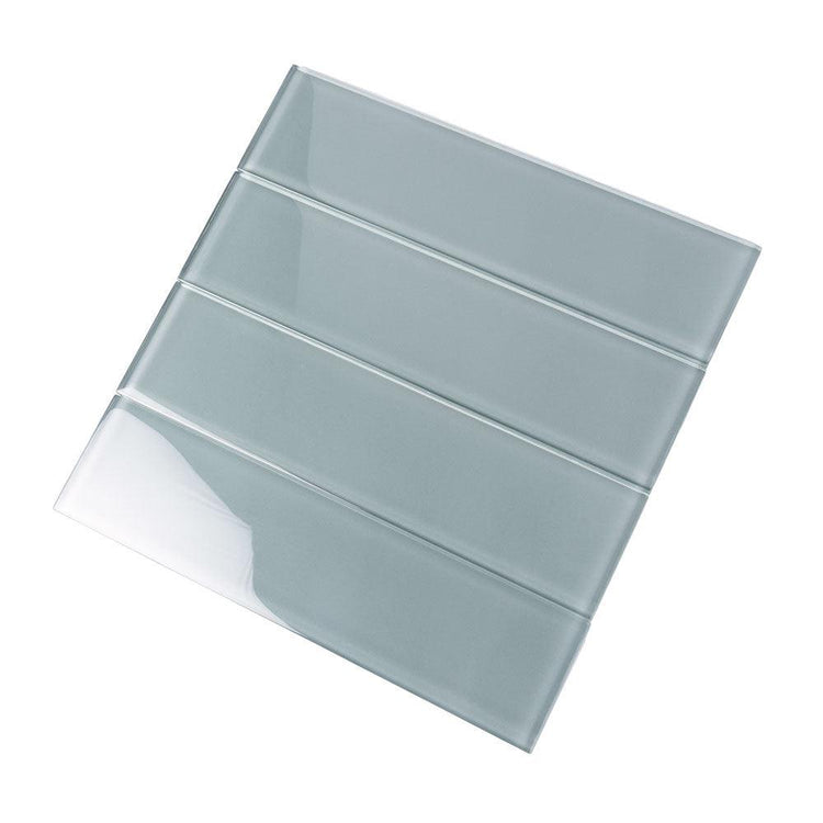 Glacier Gray 3X12 Polished Glass Tile Sample | Tile Club