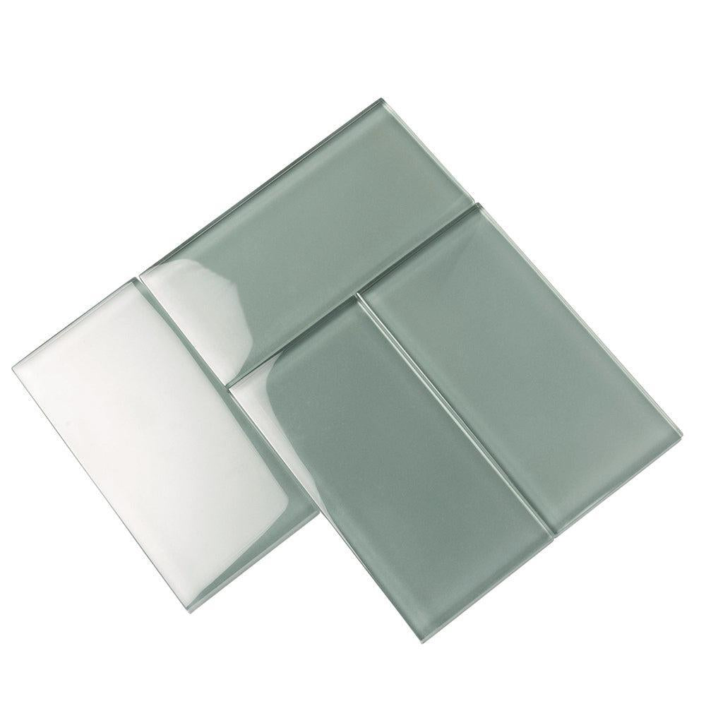 Glacier Gray 3X6 Polished Glass Tile