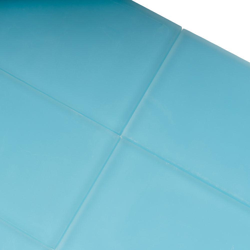Glacier Laguna Blue 3X6 Frosted Glass Subway Tile | Tile Club