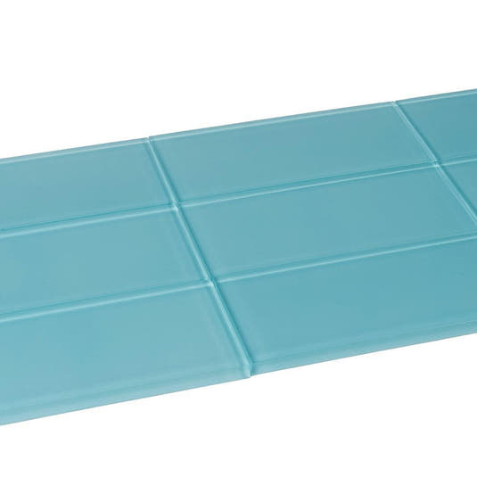 Glacier Laguna Blue 3X6 Polished Glass Subway Tile | Tile Club