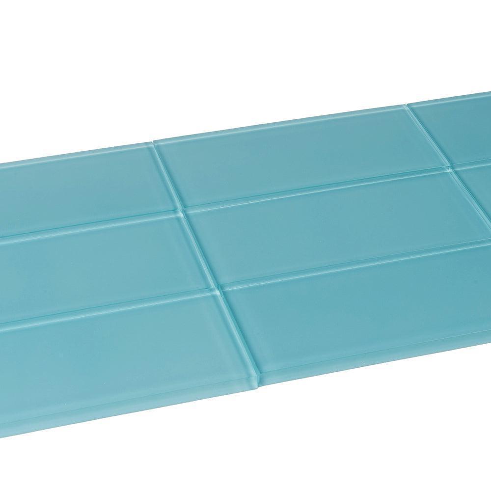 Glacier Laguna Blue 3X6 Polished Glass Subway Tile | Tile Club