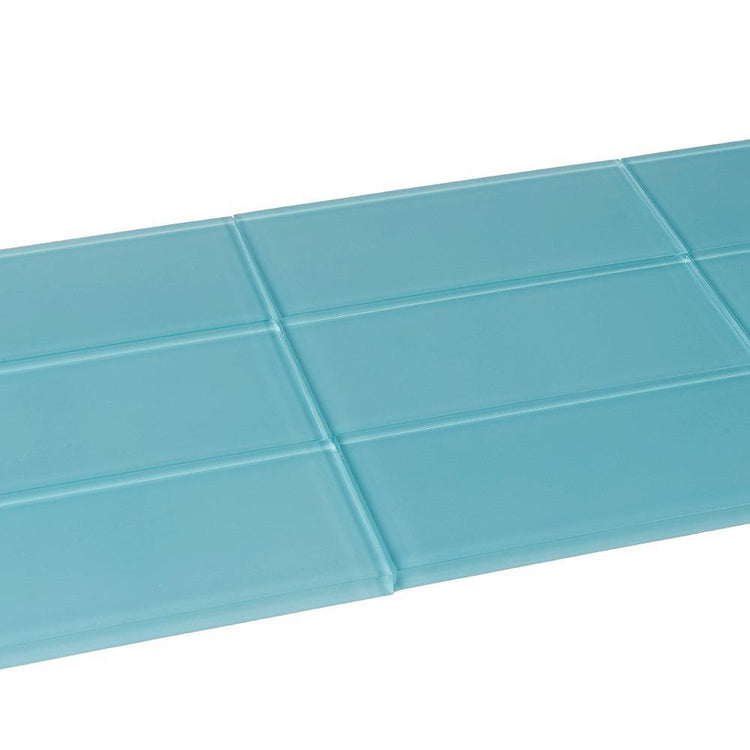 Glacier Laguna Blue 3X6 Polished Glass Subway Tile | Tile Club