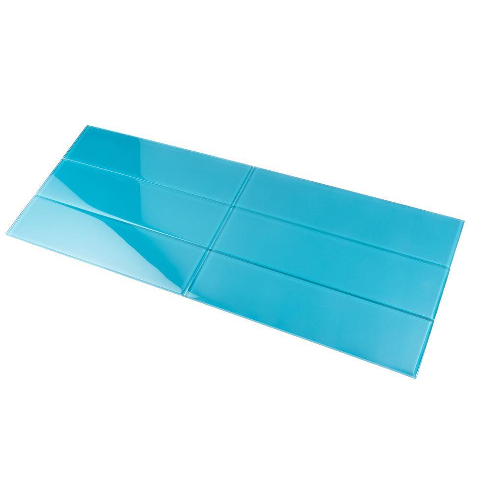Glacier Laguna Blue 4X16 Polished Glass Tile | Tile Club