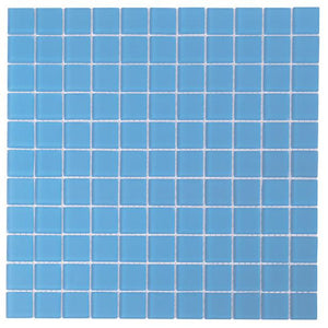 GLACIER OCEAN BLUE 1" x 1" FROSTED GLASS TILE Sample