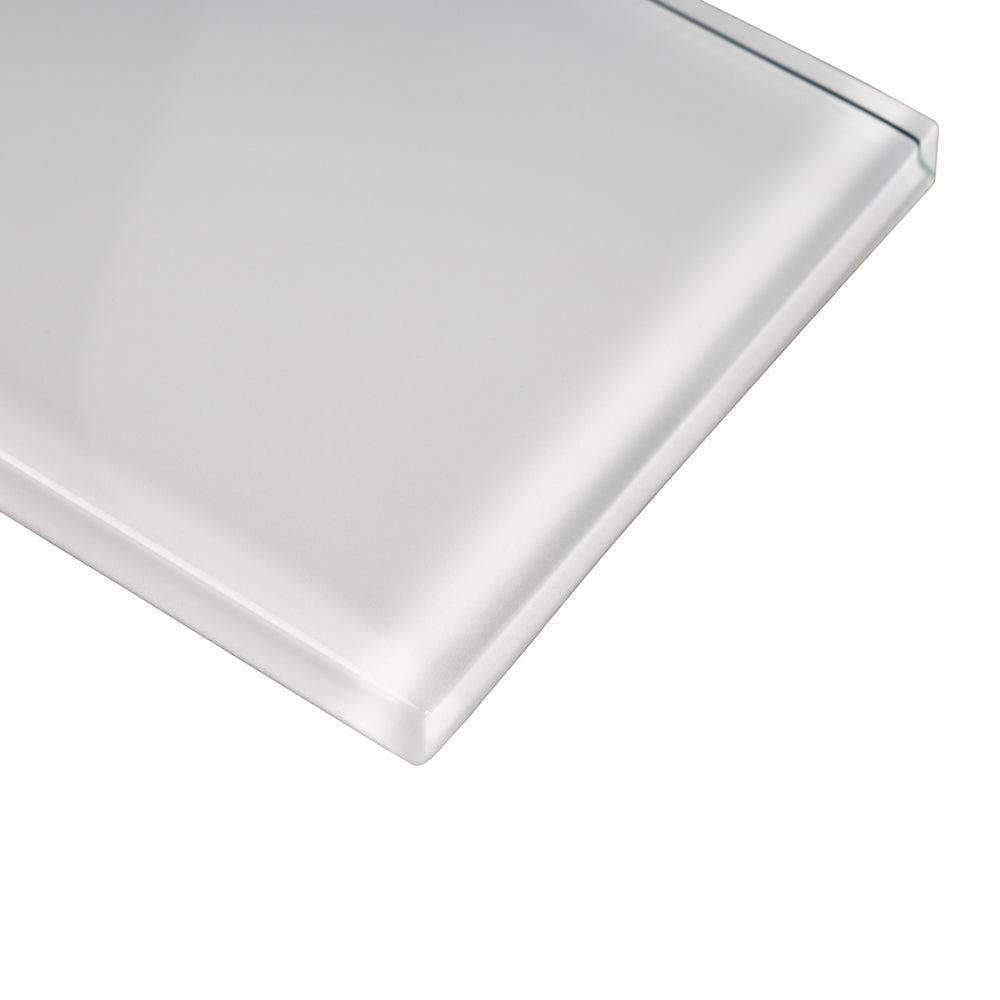 Glacier Pure White 3"x6" Polished Glass Subway Tile | Tile Club