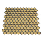 Glossy Gold Hexagon Glass Mosaic Tile | Tile Club