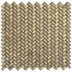 Gold Herringbone Glass Mosaic Tile