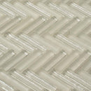 Herringbone White Glass Tile | Tile Club