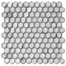 Matte Silver Hexagon Glass Mosaic Tile | Tile Club