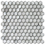 Matte Silver Hexagon Glass Mosaic Tile | Tile Club