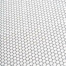 Matte White Buttons Porcelain Penny Round Tile