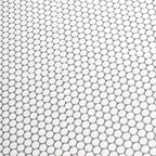 Matte White Buttons Porcelain Penny Round Tile