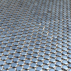 Metallic Blue Buttons Porcelain Penny Round Tile | Tile Club