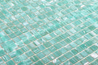 Mixed Blue Green Swirls Squares Glass Pool Tile | Tile Club