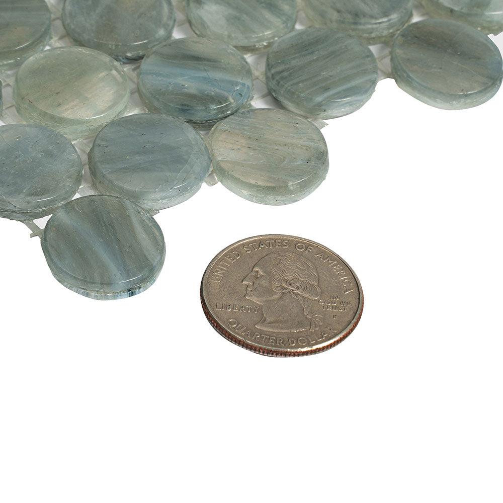 Mixed Gray Glass Penny Round Mosaic Tile | Tile Club