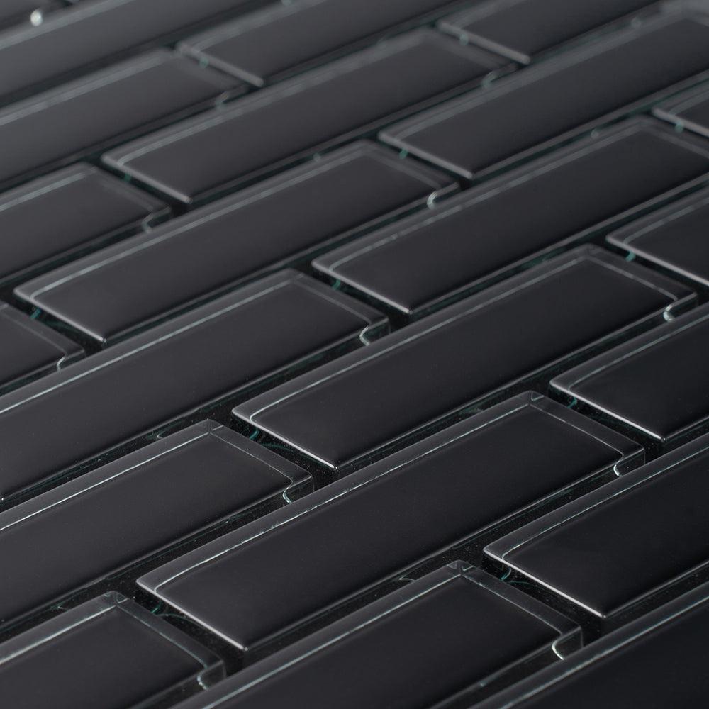 Obsidian Black Glass Brick Tile | Tile Club