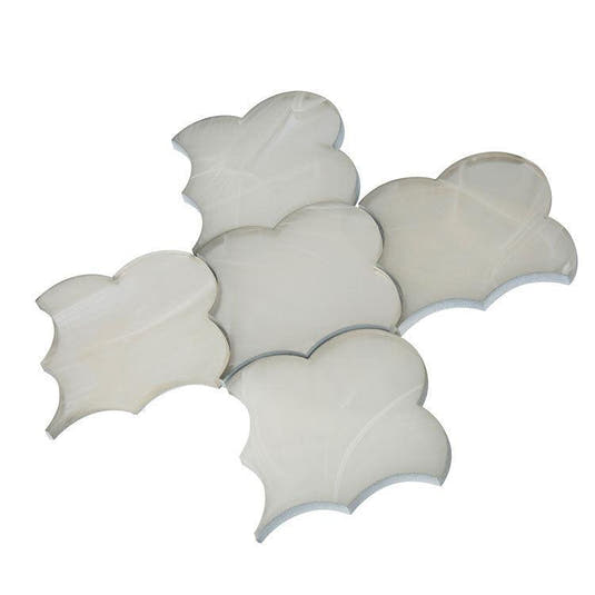 Sea Glass Cloud Platinum White Mosaic Tile | Tile Club