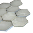 Sea Glass Hexagon Platinum White Mosaic Tile | Tile Club
