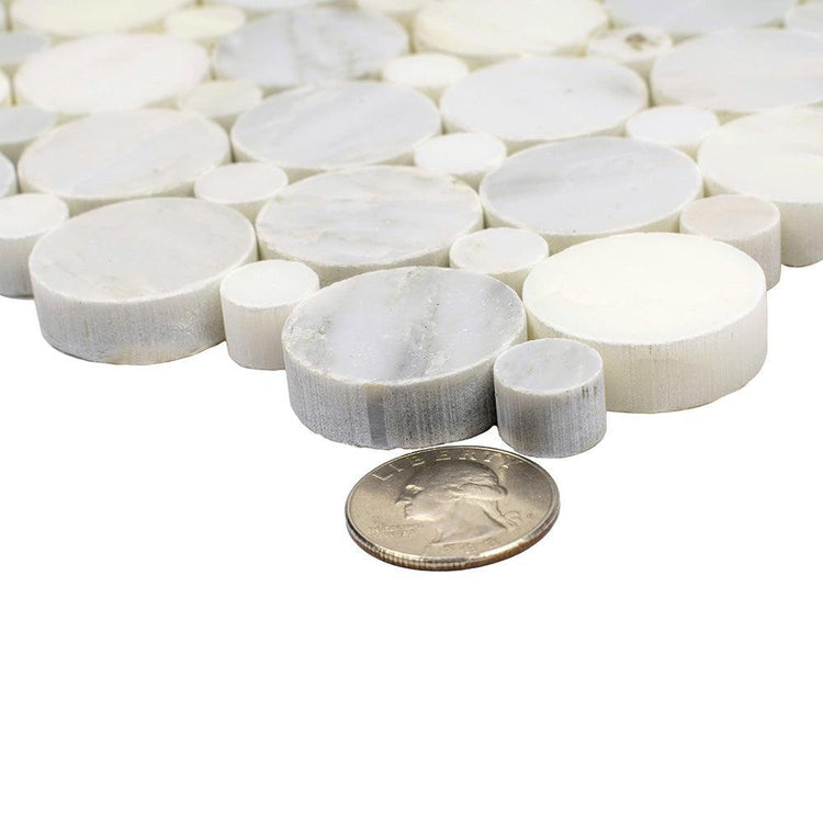 Eastern White Circles Marble Tile | Tile Club