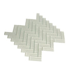 Pearl Gray Herringbone Glass Tile | Tile Club