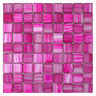 Pink Foil Glossy And Frosted Square Mosaic Tile
