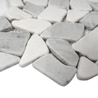 River Pebbles Carrara & Thassos Marble Tile | Tile Club