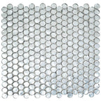 Silver Glass Penny Round Mosaic Tile